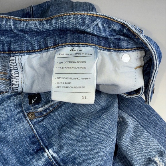 KanCan Ripped Distressed Fringed Blue Skinny Jeans XL - Picture 8 of 9